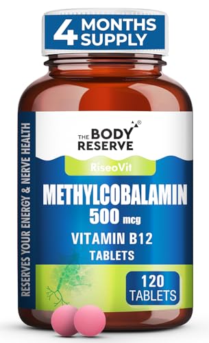 Image of THE BODY RESERVE Vitamin B12 Supplements Methylcobalamin 500 Mcg Tablets | Active For Men & Women 120 Veg (4-Month Supply)