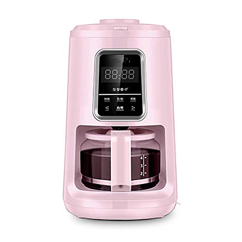 QJRGUY American Bean to Cup Maker Full Automatic Grinding Machine Office Home Small Coffee Machine-White (Pink) The New