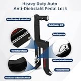 Boiarc Pedalschloss Diebstahlsicherung für Auto Bremse Kupplung, Auto-Bremssperre und Kupplungssperre aus Edelstahl, Diebstahlsicherung Wegfahrsperre für Auto SUV (16 bis 35 mm) - 5