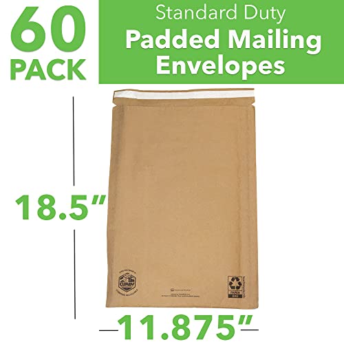 Image of CURBY 100% Curbside Recyclable Mailer Heavy Duty #6, 11.875 inch x 18.5 inch, 60-Pack, CURBYHD6