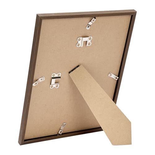 Image of JCJMY 9x12 Picture Frame Brown for Wall Hanging, Wall Mounting Horizontally or Vertically, 9 x 12 Wall Gallery Poster Photo Frame with Shatter Resistant Plexiglass, Brown