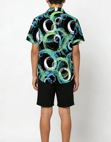 Image of Cromoncent Matching Hawaiian Outfits for Family, Dad and Son Matching Luau Beach Tropical Shirts Mommy Daughter Tropical Sets