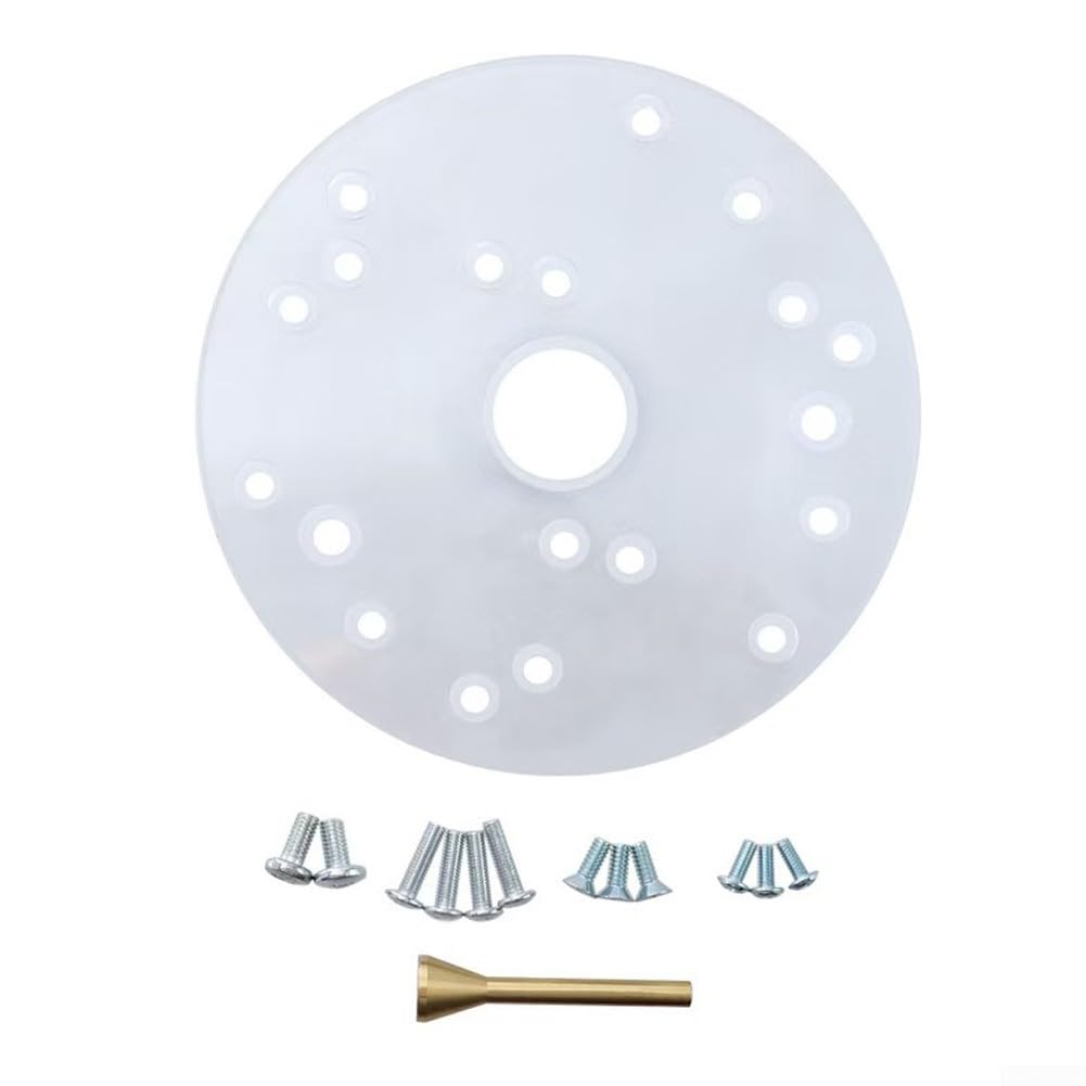 Acryl Oberfräse Grundplatte mit Zentrierstift und 10-teiligem Messing Führungsbuchsen Set für Porter Cable 690 621 Oberfräsen