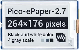 2.7inch E-Paper E-Ink Display Module Compatible with Raspberry Pi Pico 264×176 Resolution Black / White Color 4 Grayscale SPI Communication