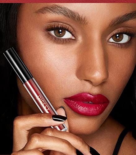 3Pcs Dark Brown Matte Liquid Lipstick, Lip Liner, Lip Gloss Trio Lip Set - One Step Lips Makeup Kits Waterproof Long-Lasting Moisturizing Velvety Nude Lip Stain Make Up Gift Set (11#) #TOP3