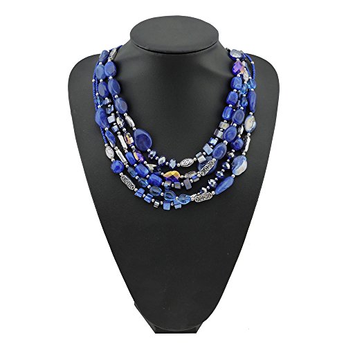 Bocar - Collana multistrato da donna, 5 file, con