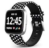 TreasureMax Compatible with Fitbit Versa Bands for Women/Men,Silicone Fadeless Pattern Printed Replacement Floral Bands for Fitbit Versa Lite SE Watch