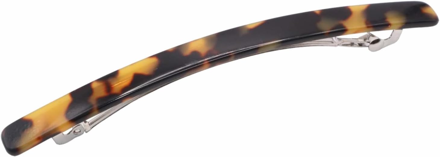 Long and Thin Large 4" Celluloid Automatic Handmade Hair Clip for Girls Strong Hold No Slip Grip Hair Claw Clips for Women, Made in France (Tokyo)