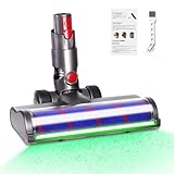 ダイソンSV18用掃除機ヘッド、ソフトローラー掃除機交換ヘッドほこり検知付きグリーンライト、ダイソンV12 Detect・V12 Digital Slim・SV18 FF・SV20 FF・SV30 ABL・SV46 ABL互換性モデルに対応しています、V12掃除機用の交換用ソフトローラーヘッドは