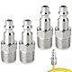 4 PCS Schnellkupplungen, 1/4 Zoll Druckluft-Schnellkupplung Außengewinde, Pneumatische Steckverbinder nach US-Norm, Teflonbeschichteter Anschluss für Kompressorschlauch