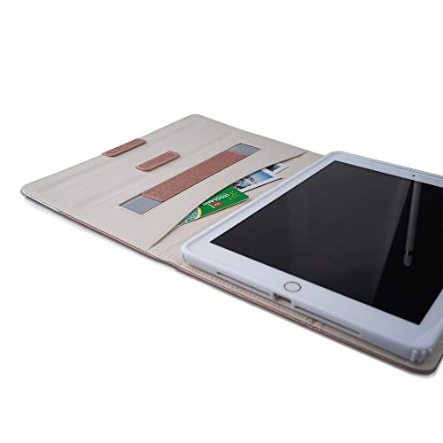 Thankscase Ipad 9.7 Inch 2018 2017 Case, Ipad Air 2 Case, Rotating Case Cover With Stand Build-In Wallet Pocket And Hand Strap For Ipad 6Th Gen 5Th Gen. (Rose Gold) #TOP2