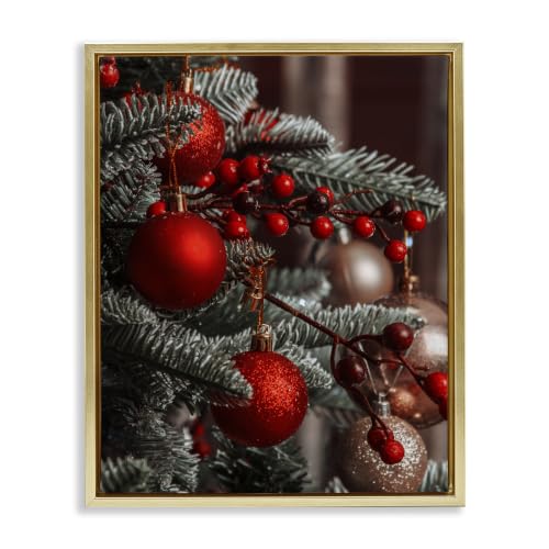 Christmas Ornament Tree Holiday, 24 x 30 Inch Canvas in Floater Frame