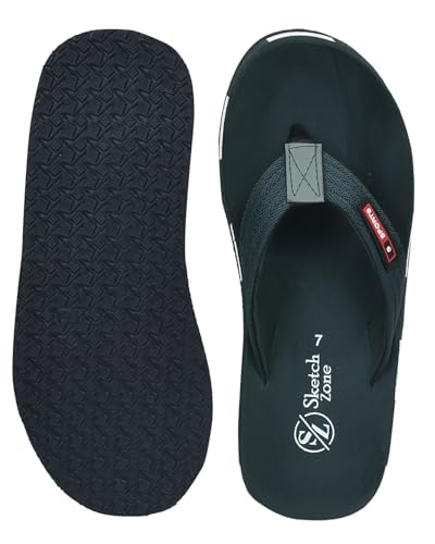 Image of Zebra Mens Rubber Slippers Daily Use Flat Chappals with Anti-Slip Sole Lightweight, Durable & Stylish Footwear