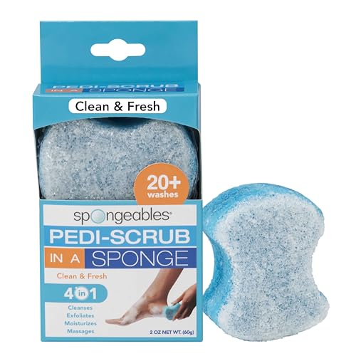 Spongables Pedi Scrub Foot Exfoliating 20+ Wash Sponge, Clean & Fresh, 1 Count