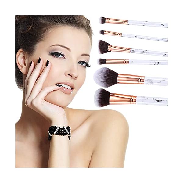 Make Up Pinsel Set Start Makers Professional 12Pcs Set Aus Marmor Pinselset Make up Pinsel Mit Foundation Lidschatten… – Bild 7
