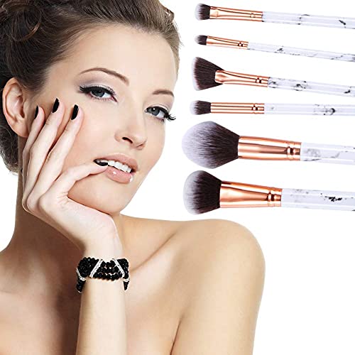 Pennelli Trucco Start Makers 12Pcs Pennelli Make up Professionale in marmo con set di pennelli per sopracciglia per ombretto in polvere per fondotinta