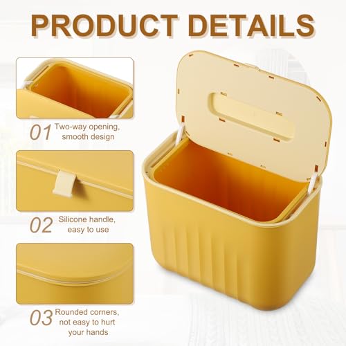 Caneca de basura pequeña colgante 7L plástico amarillo miniatura 3