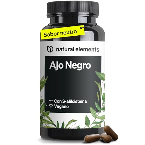 Ajo Negro - Raíz milagrosa con s-alilcisteína - Sin olor ni sabor - 45 cápsulas de 600 mg cada una - Ajo natural en alta dosificación - Vegano y probado en laboratorio en Alemania