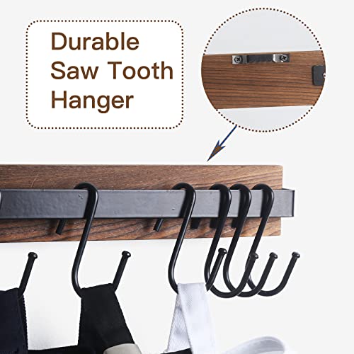 Docmon Sunglass Organizer, 3 Pack Wood Sunglasses Organizer Storage Holder, Wall Mounted Eyeglasses Display Holder Eyewear Glasses Hanging Rack For Entryway Living Room Bedroom, With 10 Hooks #TOP1