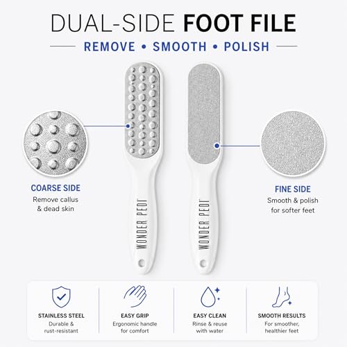Image of Callus Remover - Three Minutes Quick Fix- Foot File Rasp - Instant Foot Exfoliating Softener Peel Spray, Heels Callus Scrubber File - Home Spa Pedicure Treatment. Wonder Pedi