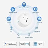 Smart Plugs That Work with Alexa, Smart Life Wi-Fi Outlet Compatible with Alexa, Google Home & Smartthings, Smart Socket with Remote Control & Timer Function, 2.4Ghz WiFi Only (Mini Plug 1 Pack) thumbnail 2