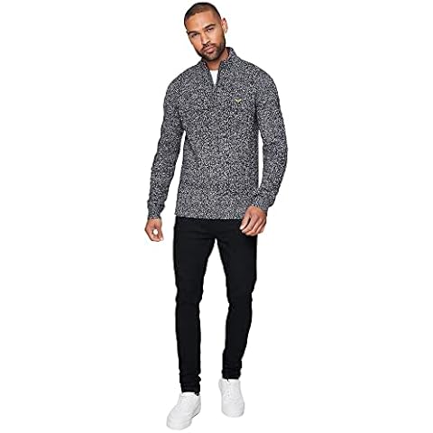 Threadbare Mens Quarter Zip Cable Knit Jumper Cover