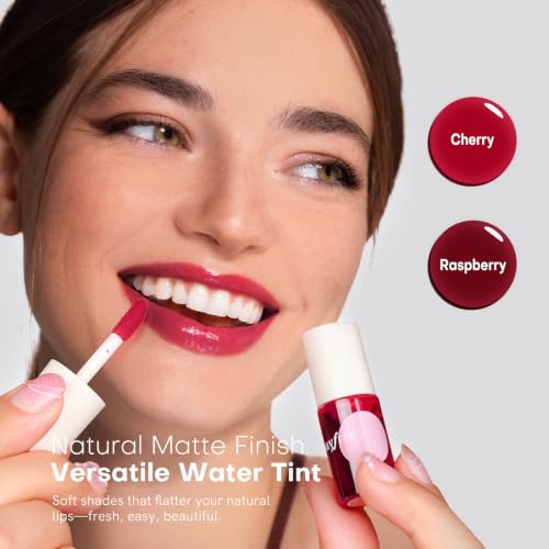 Image of bayfree Lip Tint Stain Set, 2 PCS Korean Water Tint Lightweight Non-sticky, Waterproof Long Lasting Liquid Blush & Lip Stain, Transfer-Proof, Matte Finish Lip Color Makeup (made into jam)