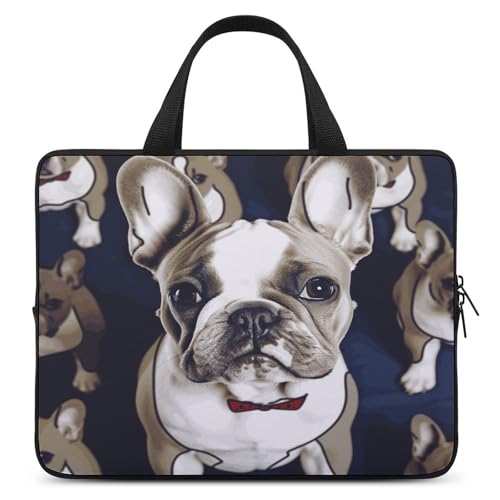 Sac pour ordinateur portable bouledogue français ultra fin anti rayures pour voyage
