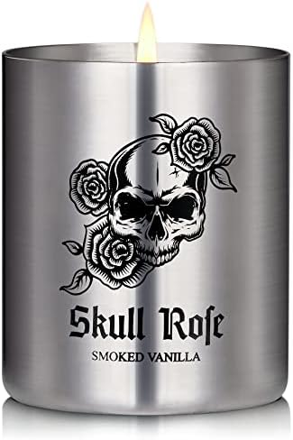 MASPRIV Gothic Scented Candle for Men - Rich Manly Scents, 50+ Hours Burn Time, Stainless Steel Tin with Popular Designs. Ideal Gift for Him