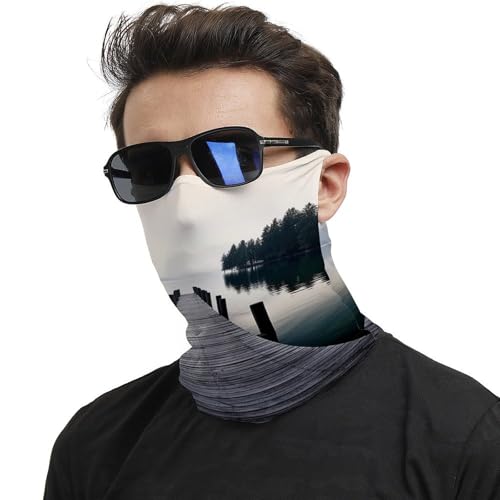 Neck Gaiter Wood Jetty And Calm Lake Face Mask for Travel Face Cover Scarf for Men Women Elastic Headbands Wind-proof Bandana for Skiing Fishing Hiking Cycling2