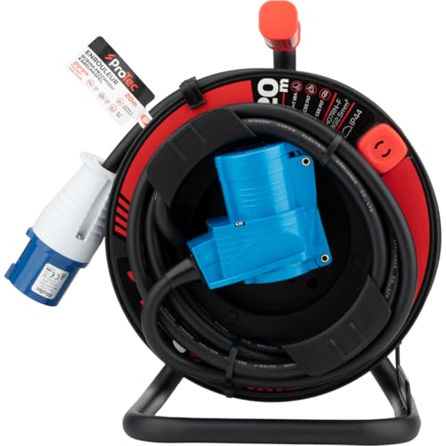 Enrouleur Schuko/CEE P17 20m Protec noir et bleu pour camping-car - 3