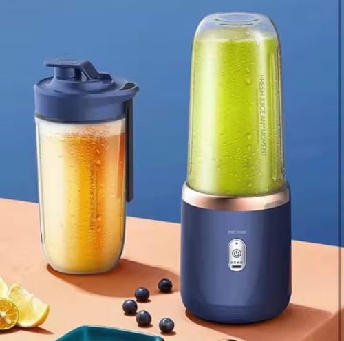 Image of Portable Blender Juicer with Travel Bottle, Personal Size Smoothie Maker, USB Rechargeable
