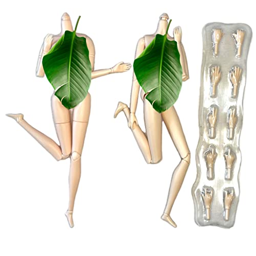 DIY OOAK Replacement Doll Body Jointed Articulated 2ct 2 Types + Hands White (W2ty)