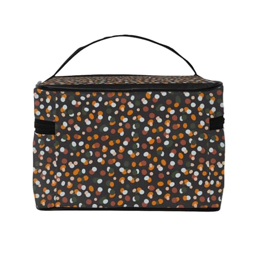 メイクボックス 化粧ボックス ドット柄 レディース メンズ コスメ収納ボックス 大容量 多機能 化粧品収納 旅行用品収納バッグ メイク収納 コスメバッグ 持ち運び便利 makeup organizer 小物入れ メイク道具入れ プレゼント CSMB-297