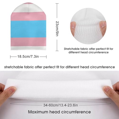 Transgender Pride Flag Kids Beanie Hat for for Girls Boys Children Cap Winter Knitted Chemo Cancer Headwear Accessories Gifts Decoration Black2