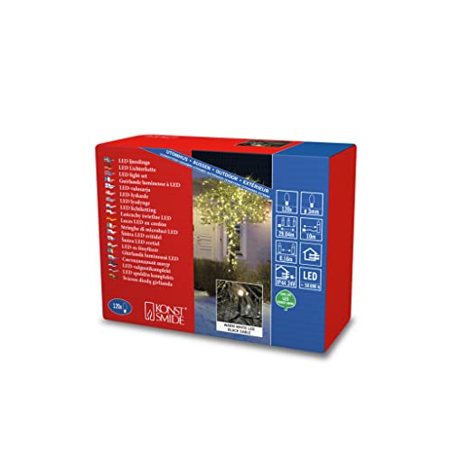 Konstsmide Micro LED Lichterkette, 120 warm weiße Dioden, 24V...