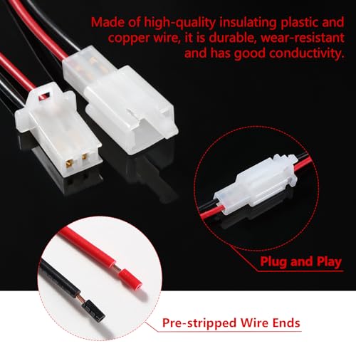 YIXISI 6 works 2.8mm 2 Pin Automotive Electrical Wire Connectors, Male and Female Housing Connector with 140mm 20 AWG Cable - Image 3