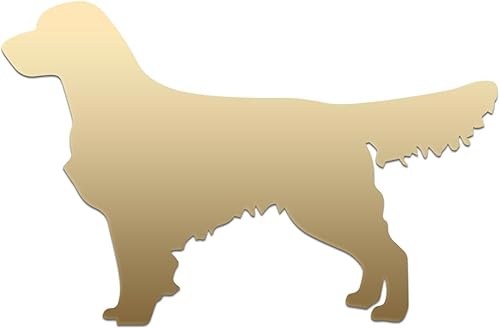 Golden Retriever - Calcomanía de vinilo suave para perro, portátil, ventana de automóvil, 6 x 4 pulgadas (dorado)
