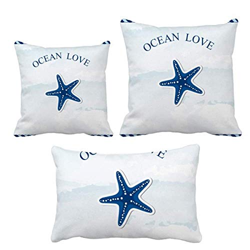 Coussin bleu océan avec insert pour décoration de canapé salon motif mer - 2