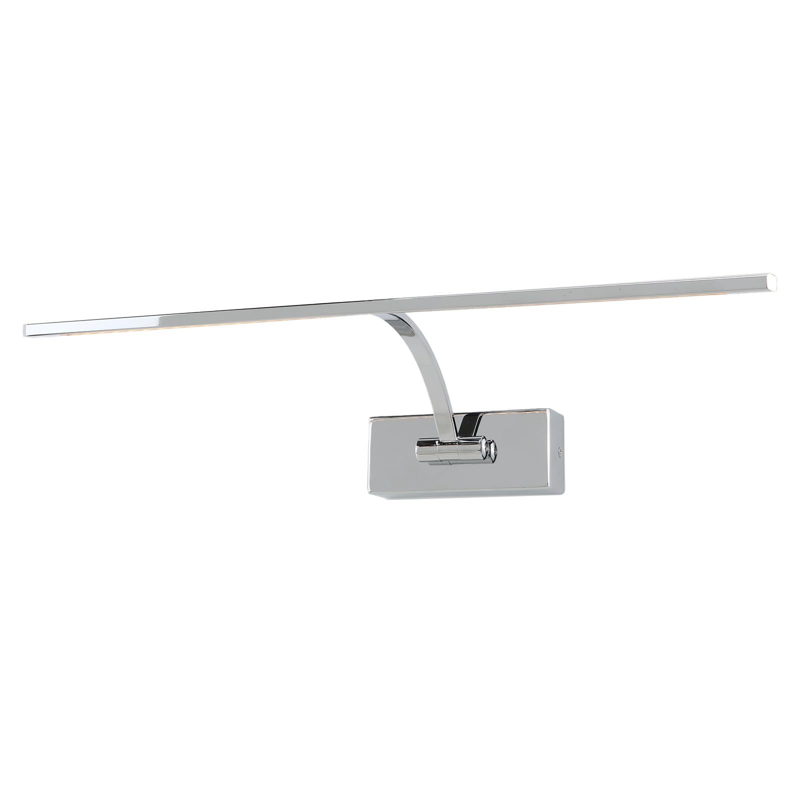 Alpinaluz Aplique Pared LED para Cuadros 8W 2700K Cromado Brillante 45,5 cm | Barra orientable 180° con difusores acrílicos para espejos, vitrinas, muebles y decoración mural