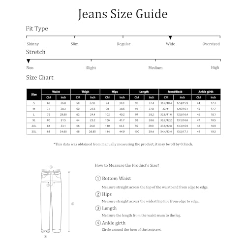 Mens Baggy Jeans Y2K Wide Leg Loose Fit Streetwear Denim Pants for Hip Hop & Skater Style4