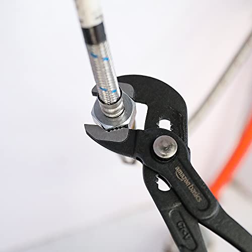 Amazon Basics 3-Piece Quick Release Groove Joint Pliers Set, Drop Forged Chrome Vanadium Steel, Includes 7-Inch,10-Inch, And 12-Inch, Black #TOP5