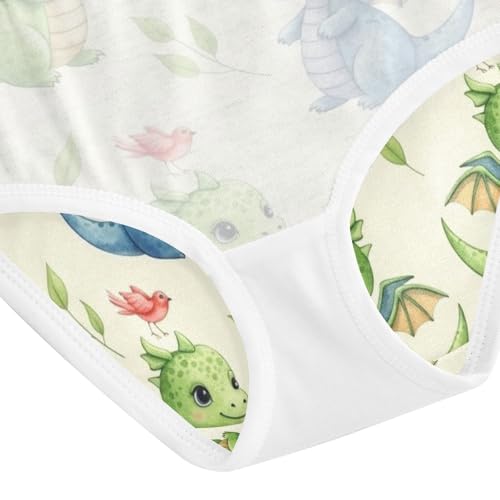 Cute Dragons Green Blue Toddler Girl Undies, Kids Underwear, 2T–8 Years4