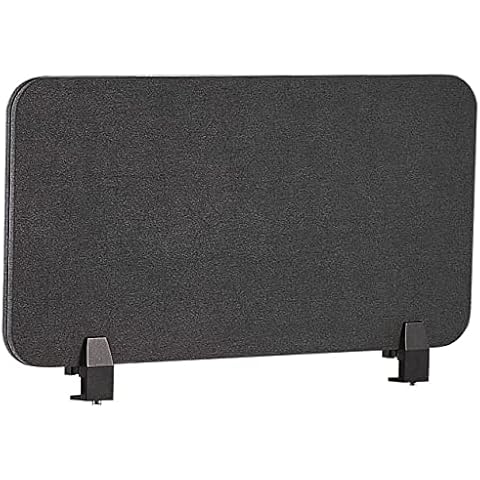 Beliani Schreibtisch Trennwand Dunkelgrau Stoff PET Kunststoff 80 x 40 cm zum Aufstellen Klemmen Schallschutz Sichtschutz Pinnwand Büro Home Office Cover