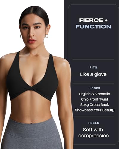 Aoxjox Women's Workout Sports Bras Fitness Sienna Low Impact Bra Yoga Crop Tank3
