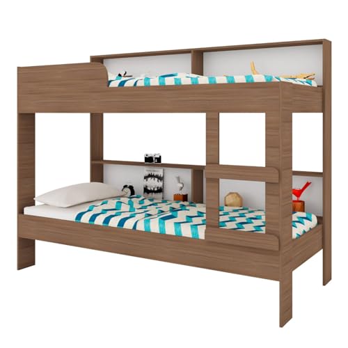 Reviews de Literas Con Colchones los más solicitados. 46 Kingshouse | Litera Doble Individual – Repisas y Escalera – Cama para Niños, Adolescentes y Adultos – Infatil De Madera – Ideal Recámara