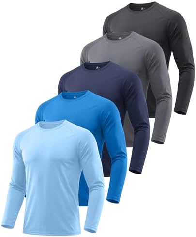 ZITY Men's Sports T-Shirt Long Sleeve Lightweight Shirt Breathable Running Gym Tee Shirt UPF 50+ Top Moisture Wicking Top, XL