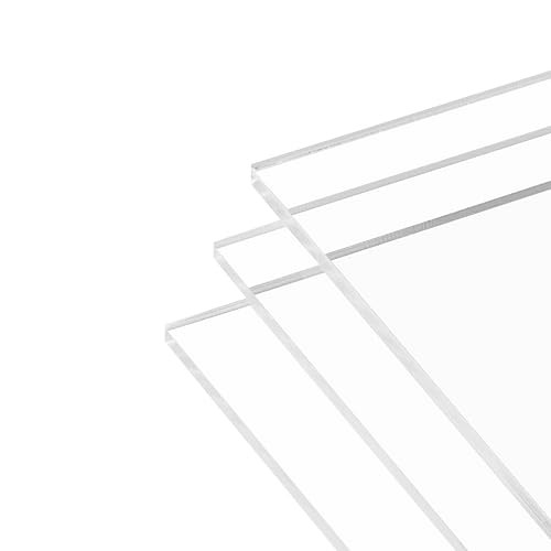 Miniatura 2 de KAITELA Paquete de 2 láminas acrílicas transparentes de 8 x 10 pulgadas de grosor (0.236 in) de grosor para proyectos de manualidades, señalización,