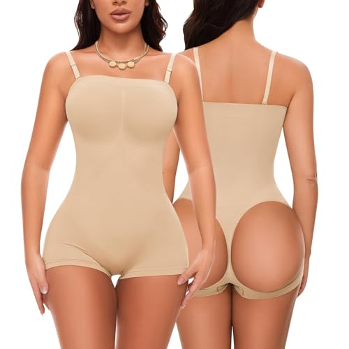 Image of Strapless Shapewear for Women Tummy Control Seamless Jumpsuit Shapewear | Bodysuit Butt Lifter Thigh Slimmer Body Shaper Seamless Under Dresses