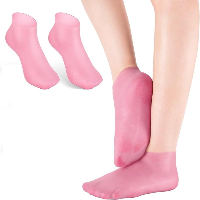 Silicone Moisturizing Socks for Women Dry Cracked Feet, Soft Gel Rubber Spa Pedicure Socks for Foot Care, Reusable Silicone Socks for Cracked Heels & Heel Repair-picture-29